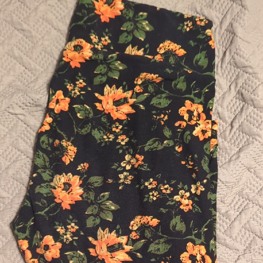LuLaRoe Orange Asymmetrical Midi Pencil Leggings